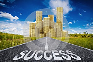 Road to success concept