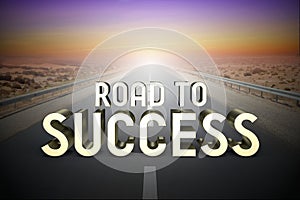 Road to success concept, road - 3D rendering