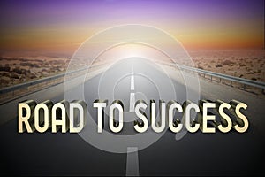 Road to success concept, road - 3D rendering