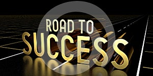 Road to success concept, road - 3D rendering
