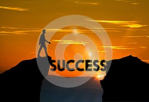 Road to success, Motivation, ambition, business concept. photo