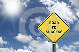 Road to success sign