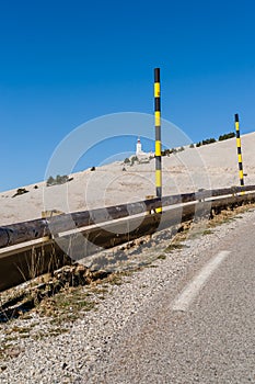 The road to the summit of Mont Ventoux in The Provence, Souther