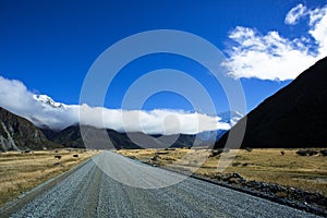 Road To Tasman Valley At Aoraki Mount Cook National Park