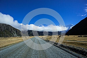 Road To Tasman Valley At Aoraki Mt. Cook National Park