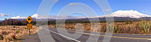 Road to Tongariro National Park panoramic view