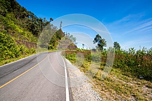 Road to top of Mountain in Countryside,Nan