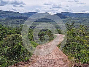 Road to the town of Igatu in Chapada Diamantina in Brazil