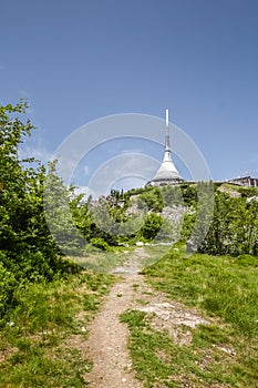 Road to transmitter on mountain top.