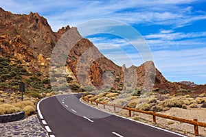 Road to volcano Teide at Tenerife island - Canary