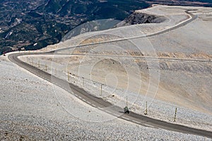 Road on top of Mont Serein Ventoux in Provence, France