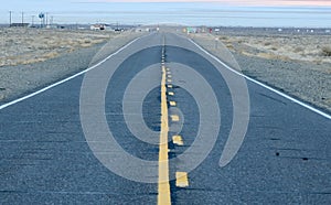 Road towards the lake in Nevada