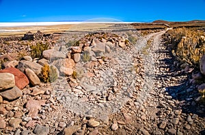 Road towards the Salar de Uyuni