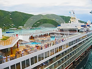 Road Town, Tortola, British Virgin Islands - February 06, 2013: Cruise ship Mein Schiff 1 docked in port