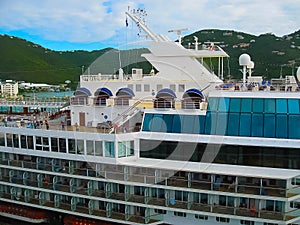 Road Town, Tortola, British Virgin Islands - February 06, 2013: Cruise ship Mein Schiff 1 docked in port