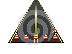 Road with traffic cones