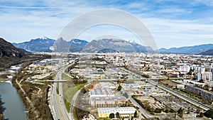 Aerial view of Grenoble conurbation from Echirolles photo