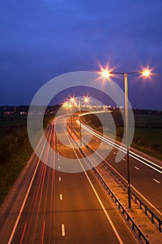 Road and Traffic at Night