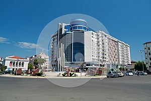 Road traffic in Shkoder, Albania