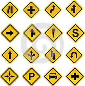 Road traffic sign signal icons