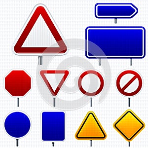 Road traffic signals in shiny style. Isolated