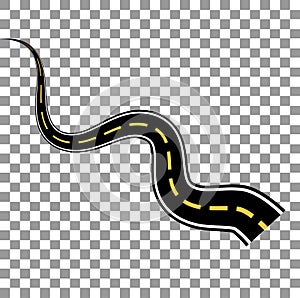 Road on transparent plaid background vector