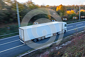 Road transport. Articulated lorry on the road