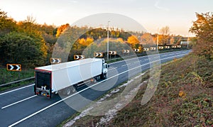 Road transport. Articulated lorry on the road