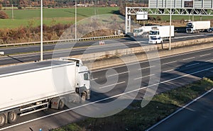 Road transport - lorries in traffic on the motorway