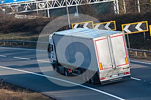 Road transport - lorry in motion