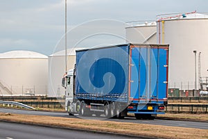 Road transport, lorry in motion