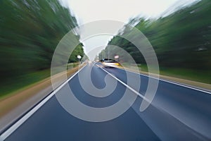 Road travel motion blur