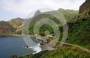 Road traverses the bay of Fajan D'Agua