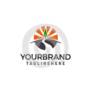 Road tree Logo designs Template