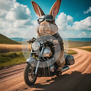 Road Trip Rabbit: A Bunny on a Motorcycle Adventure