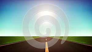 Road Trip On Shiny Sky Background Seamless Loop