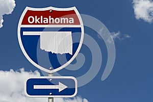 Road trip to Oklahoma sign