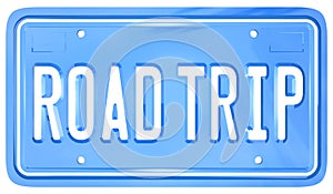 Road Trip Vanity License Plate Holiday Travel