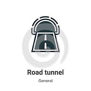 Road tunnel vector icon on white background. Flat vector road tunnel icon symbol sign from modern general collection for mobile