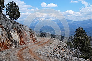 The road in the Turkish mountains.