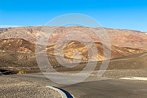 The road at the Ubehebe Crater in Death Valley National Park, California, USA