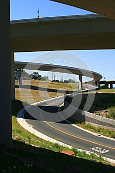 Road Under the Freeway Ramps