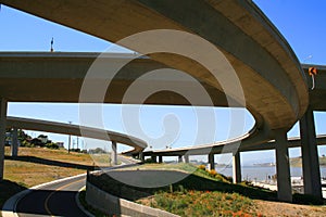 Road Under the Freeway Ramps