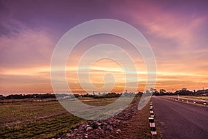 Road under sunset in Thailand