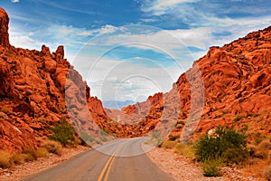Road through the Valley of fire