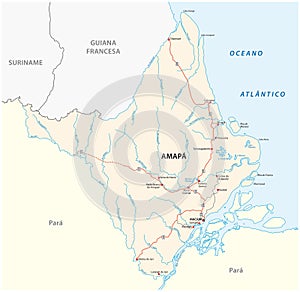 Road vector map of the brazilian state amapa photo