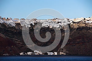 The road of A volcanic island in Santorini