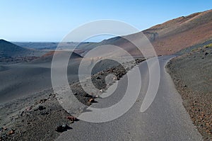 Road in volcano area