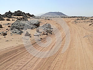 The road between Wadi Halfa and Khartoum.