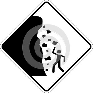 Road Warning Sign, Falling Rocks , Falling Ice